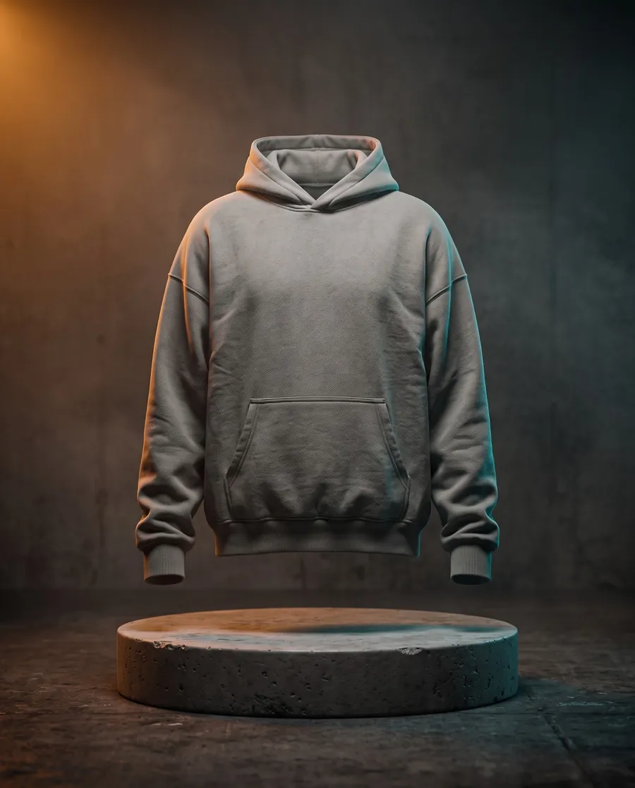 Moletom oversized cinza concreto